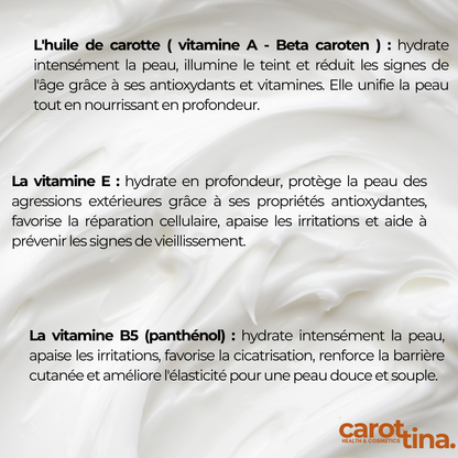 CRÈME HYDRATANTE, ÈCLAIRCISSANTE & ANTI SOLEIL By Carotina®