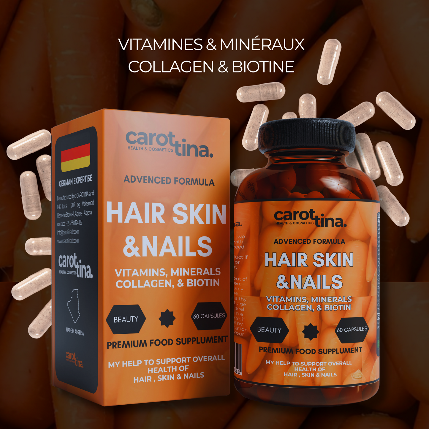 HAIR, SKIN & NAILS | 60 CAPS - Complément Alimentaire